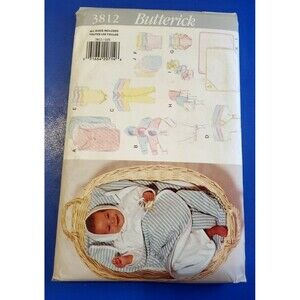 Vintage Butterick 3812 Sewing pattern Patte Baby's Layette Bunting UNCUT
